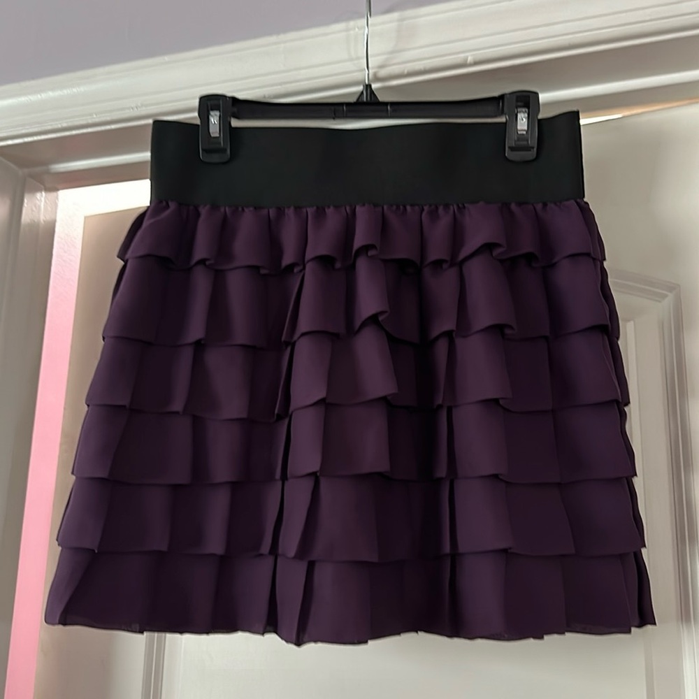 Elegant Purple Ruffle Skirt